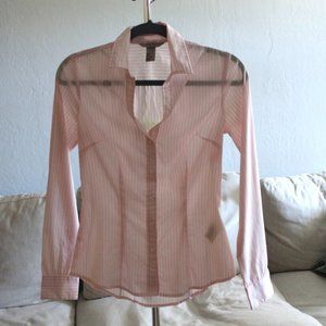 H&M | Pink Long Sleeve Button Up Top | Size 2 US